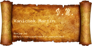 Vanicsek Martin névjegykártya