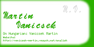 martin vanicsek business card